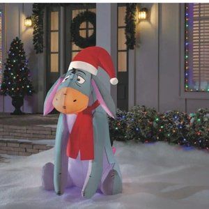 3.5 Ft Eeyore Donkey LED Airblown Inflatable Christmas Light Up Yard Gemmy NEW